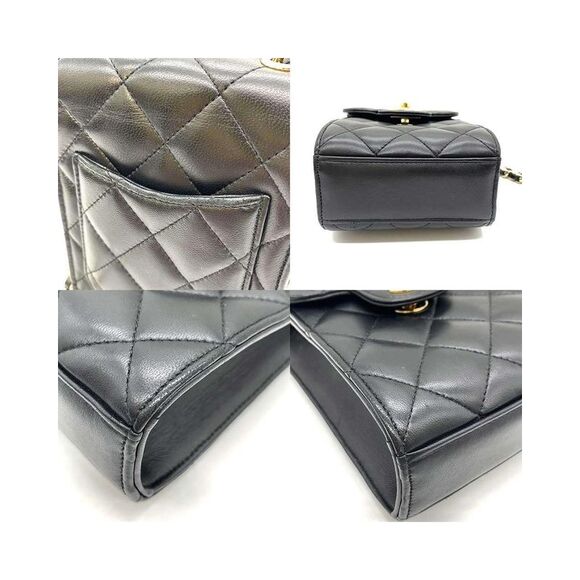 Pre Loved Louis Vuitton Chanel Classic Double Flap Mini Flap Bag Black Lambskin - Picture 3 of 8